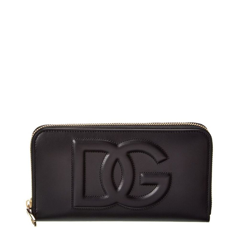 Dolce & Gabbana DG Logo Leather Zip Around Wallet